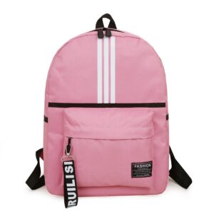 Children Fashion Simple Girls Boys Color Matching Canvas Backpack School Bag