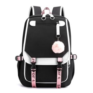 Children Fashion Large Capacity Color Matching Canvas Backpack School Bag