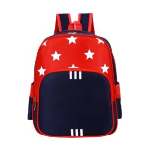 Children Fashion Girls Boys Color Matching Nylon Star Printed Backpack School Bag
