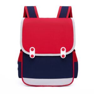 Children Fashion Girls Boys Color Matching Canvas Backpack School Bag