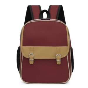 Children Fashion Girls Boys Color Matching Canvas Backpack School Bag