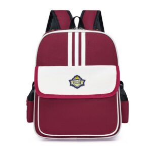 Children Fashion Waterproof Girls Boys Color Matching Canvas Backpack School Bag