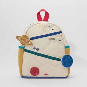 Kids Unisex Casual Cute Planet Color Matching Canvas School Bag