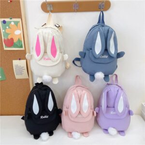 Kids Boys Girls Casual Cute Easter Carto Rabbit Ears Pattern School Bag
