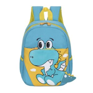 Kids Unisex Cute Casual Colorblock Cartoon Dinosaur Zipper Backpack