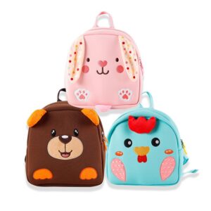 Children Kids Baby Fashion Girls Boys Cartoon Bunny Chick Bear Pattern Canvas Backpack School Bag