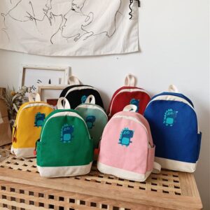 Children Kids Baby Fashion Girls Boys Cartoon Dinosaur Print Canvas Backpack School Bag