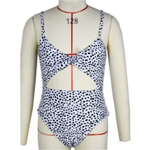 Girls Fashion Leopard Hollow Out Swimwear