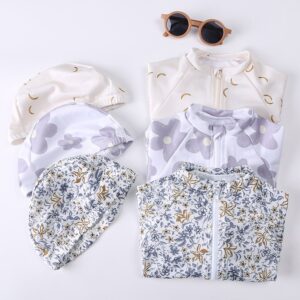 Kids Toddler Girls Casual Cute Tiny Flower Print Long Sleeve Bodysuit Swimsuit