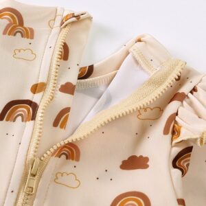 Kids Toddler Girls Casual Cute Tiny Flower Print Long Sleeve Bodysuit Swimsuit