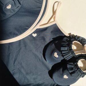 Kids Toddler Girls Casual Cute Heart Print Camisole Shorts Tankinis Swimwear