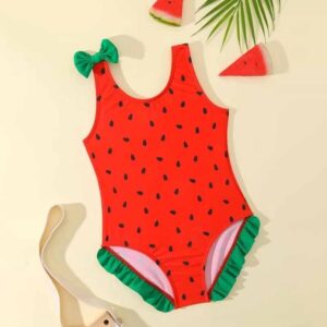 Kids Baby Girls Casual Cute Watermelon Print One Piece Swimwear
