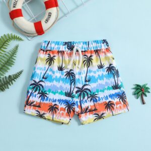 Toddlers Newborn Baby Fashion Boys Cartoon Tropical Plants Printed Swimwear Shorts