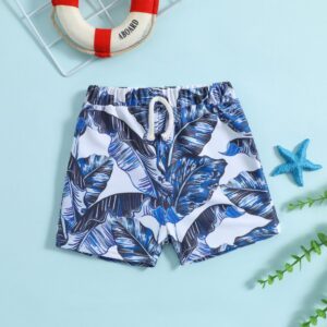 Toddlers Newborn Baby Fashion Boys Cartoon Tropical Plants Printed Swimwear Shorts