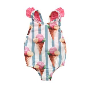 Sweet Girl Ice-cream Print Swimwear