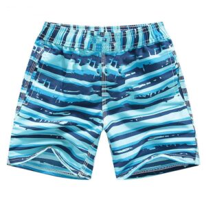 Kids Boys Casual Cartoon Animal Striped Elastic Swimming Trunks