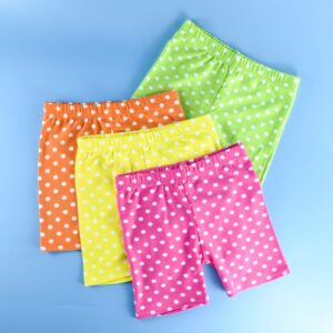 Kids Girls Basic Polka Dot Elastic Beach Shorts