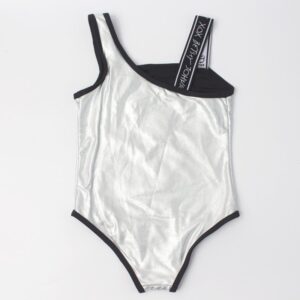 Girls Basic Heart Color Sequin Design One Piece Swimsuit