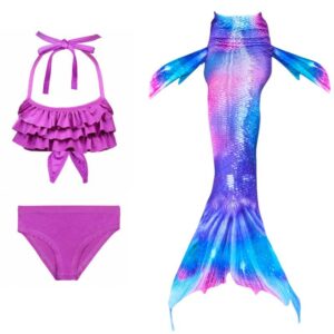 Pretty Girls Mermaid Tail Bikini Swimsuits 3 Pcs Set