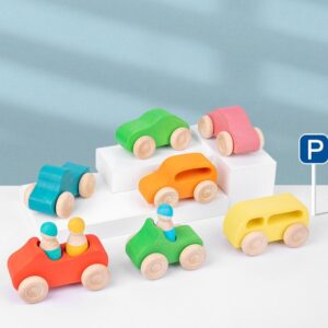 Children Multicolor Wooden Car Toys