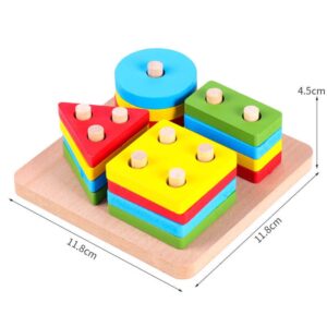 Kids Funny Geometric Shape Puzzle Building Block Toy Set