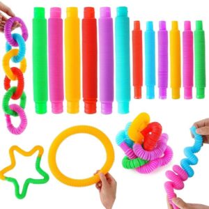 Children Kids Baby Fashion Multicolor Pop Tube Decompression Stress Relief Toy