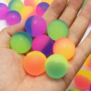 Cartoon Floating Two-Color Rainbow Frosted Bouncy Ball Children Toy