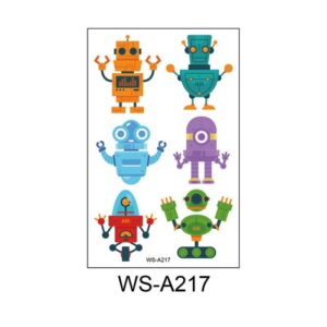 Kids Cute Cartoon Robot Waterproof Tattoo Sticker