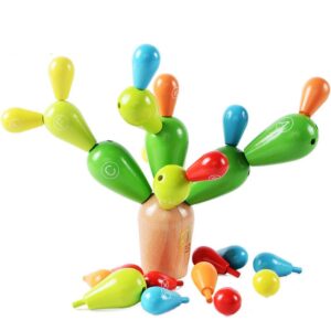 Rainbow Wooden Tree Stacker Cactus Toy