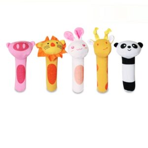 Cartoon Lion Panda Tiger Animal Shape Grab Baby Toy BB Stick