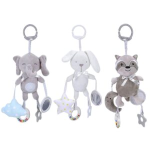 Cartoon Animal Shape Rattle Teether Crib Pendant Toy