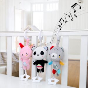 Cartoon Cute Bear Wind Chime Music Stroller Pendant Plush Toy