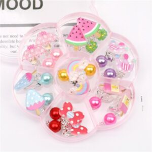Children Kids Baby Fashion Girls Cartoon Acrylic Earrings Ear Clips