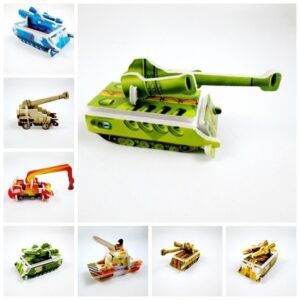 Children Paper 3D Three-Dimensional Puzzle Tank Chariot Military Model Toy