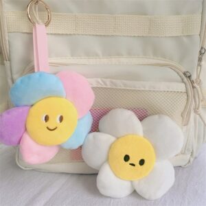 Cute Sunflower Multicolor Key Chain Plush Pendant Doll