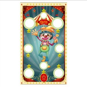 Circus Clown Magic Show Background Theme Sandbag Toss Game Flag