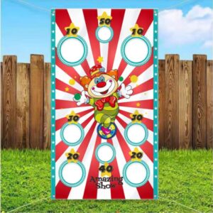 Clown Circus Magic Show Theme Toss Game Flag