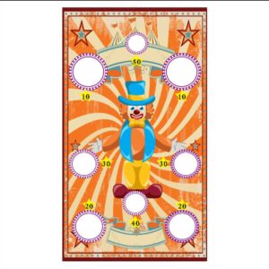 Circus Clown Magic Show Background Theme Outdoor Sandbag Toss Game Flag