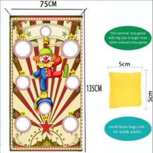 Clown Circus Magic Show Theme Sandbag Toss Game Flag