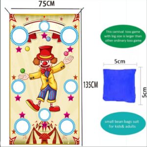 Circus Clown Magic Show Theme Sandbag Toss Game Flag