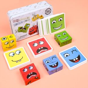 Children Kids Baby Fashion Emoji Face Changing Rubik's Cube Building Blocks Toy