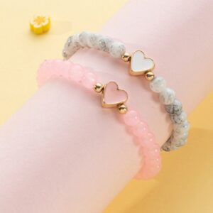 Children Kids Baby Fashion Girls Heart Beaded Bracelet Set