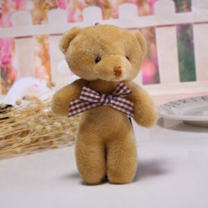 Plaid Bow Tie Bear Plush Toy
