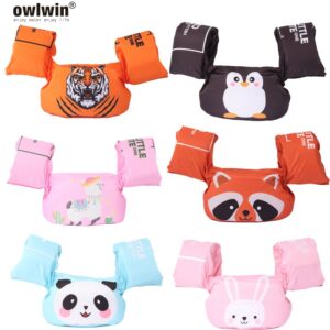 Kids Cute Cartoon Arm Sleeve Swimsuit Foam Safe Swimming Training Float Swimming Life Vest