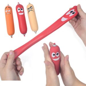 Funny Smiley Face Pattern Ham Sausage Shape Decompression Toy