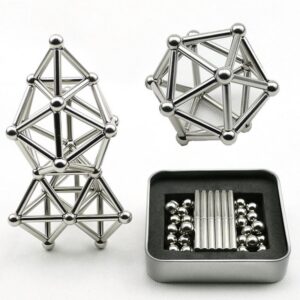 63pcs Creative DIY Metal Magnet Ball Stick Stacking Kids Toys