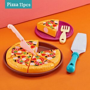 11pcs/set Plastic Pizza Cutting Food Play Toy