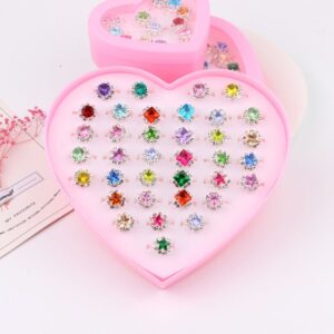 Girls Cartoon Imitation Diamond Crystal Princess Jewelry